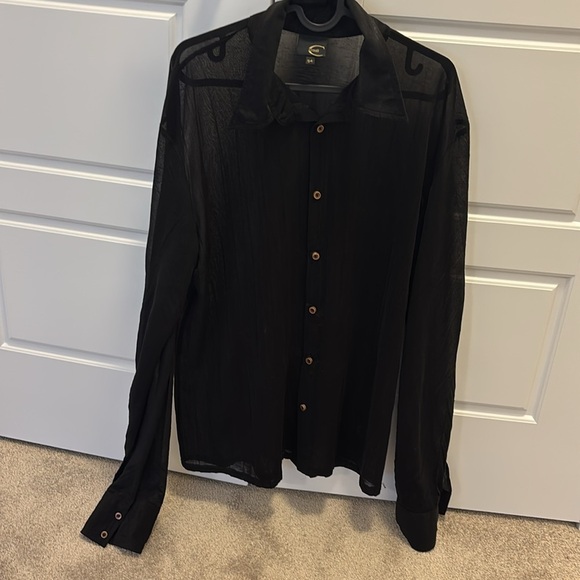 Just Cavalli black sheer shirt Sz 54 - Picture 3 of 14